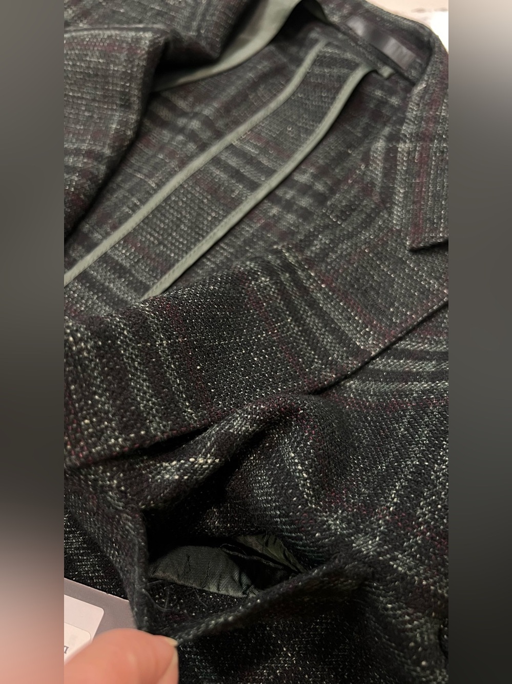 Paul Betenly Layton Sport Coat Men's Charcoal Jade Green Windowpane Blazer 42R - Picture 13 of 15